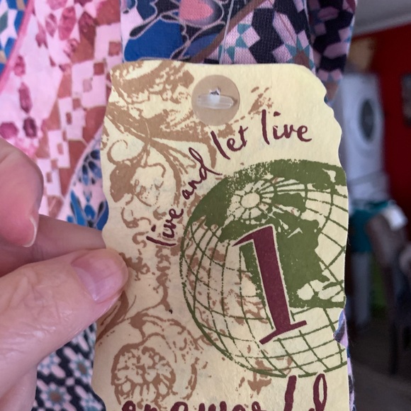 NWT One World ladies boho top short sleeves 1X - Picture 5 of 11